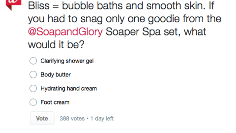 Walgreens Soap & Glory Twitter Update